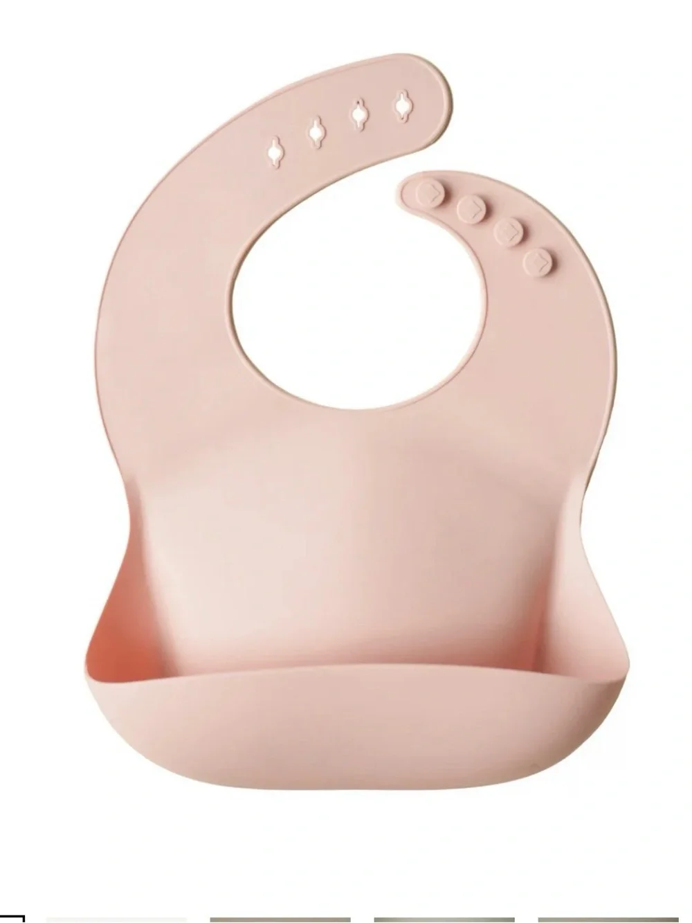 Mushie Adjustable Silicone Baby Bibs - Pink and Cream Floral Set